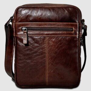 JACK GEORGES Messenger Style Zippered Crossbody #7203 Buffalo Leather Bag